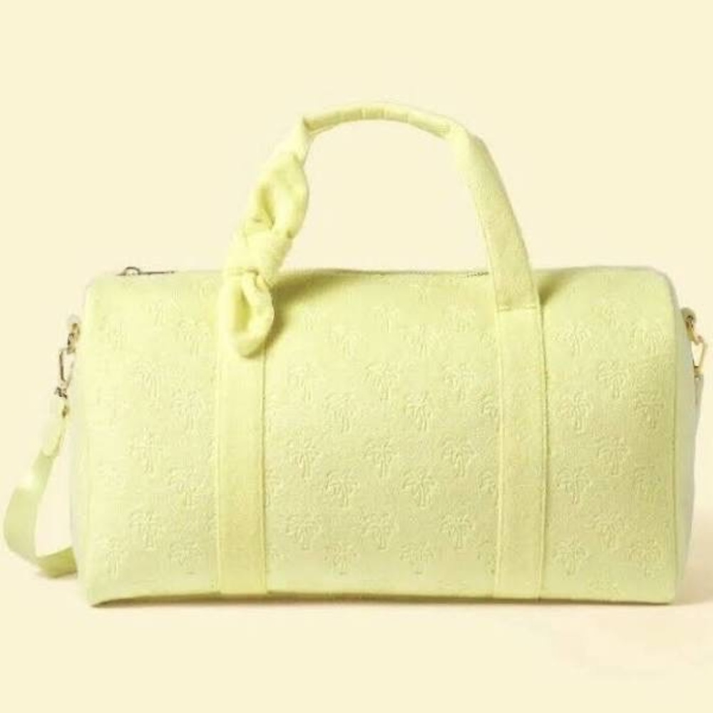 STONEY CLOVER LANE X Target Terry Cloth Embossed Palm Trees Duffle Bag. NWT
